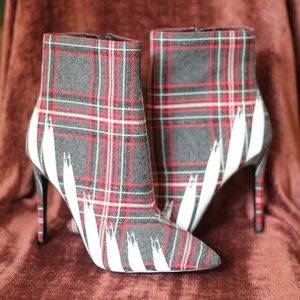 ALDO Red Plaid Booties